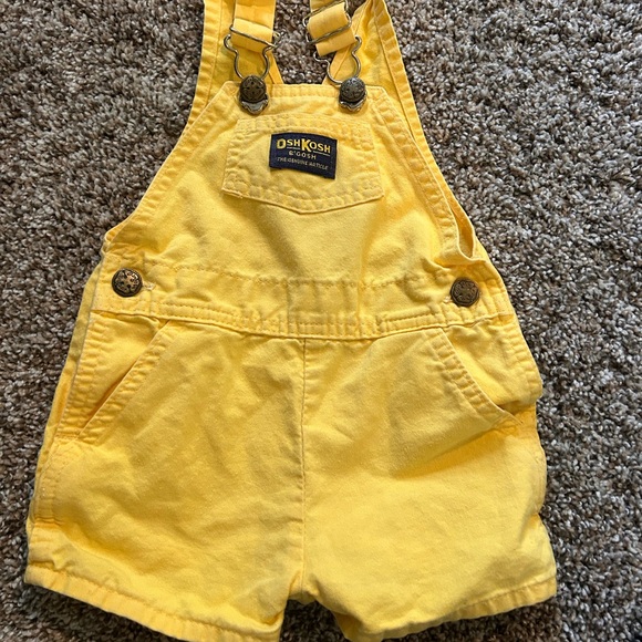 OshKosh B'gosh Sunny Yellow Kids Overalls VINTAGE - Picture 1 of 1
